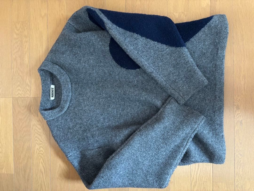 nknit ハートパターンニット　グレー　♡pattern KNIT