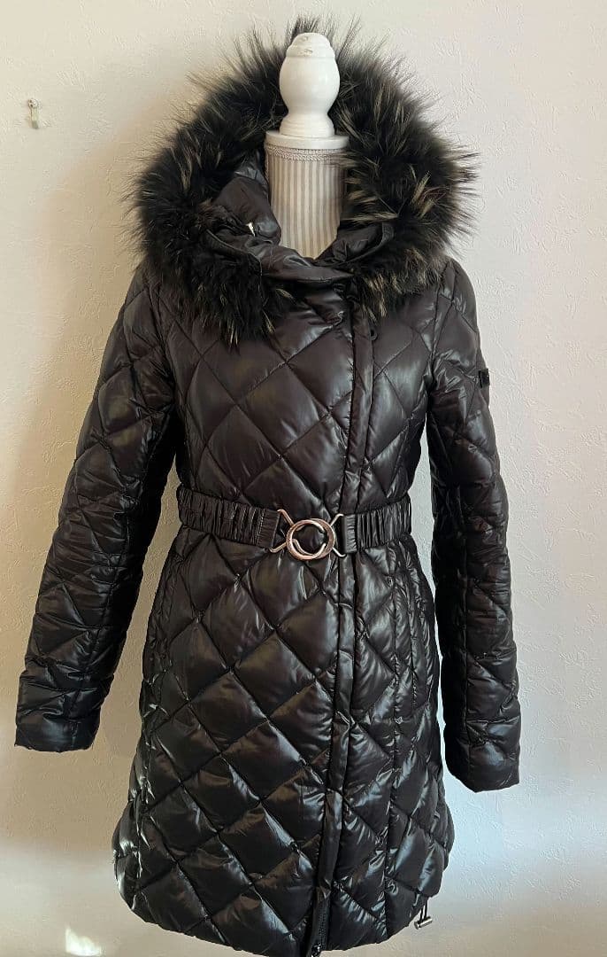 【美品】タトラス ロングダウン ジャケット ブラック L TATRAS ベルト付