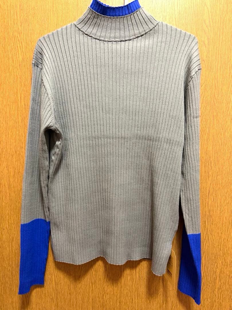 Bicolor Rib Knit/バイカラー リブ ニット Gray×Blue