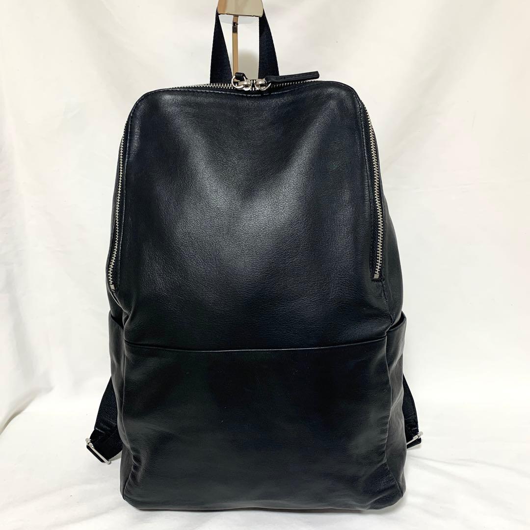 【雑紙掲載　A4収容可能】ガリャルダガランテ　リュック　バックパック　レザー　黒