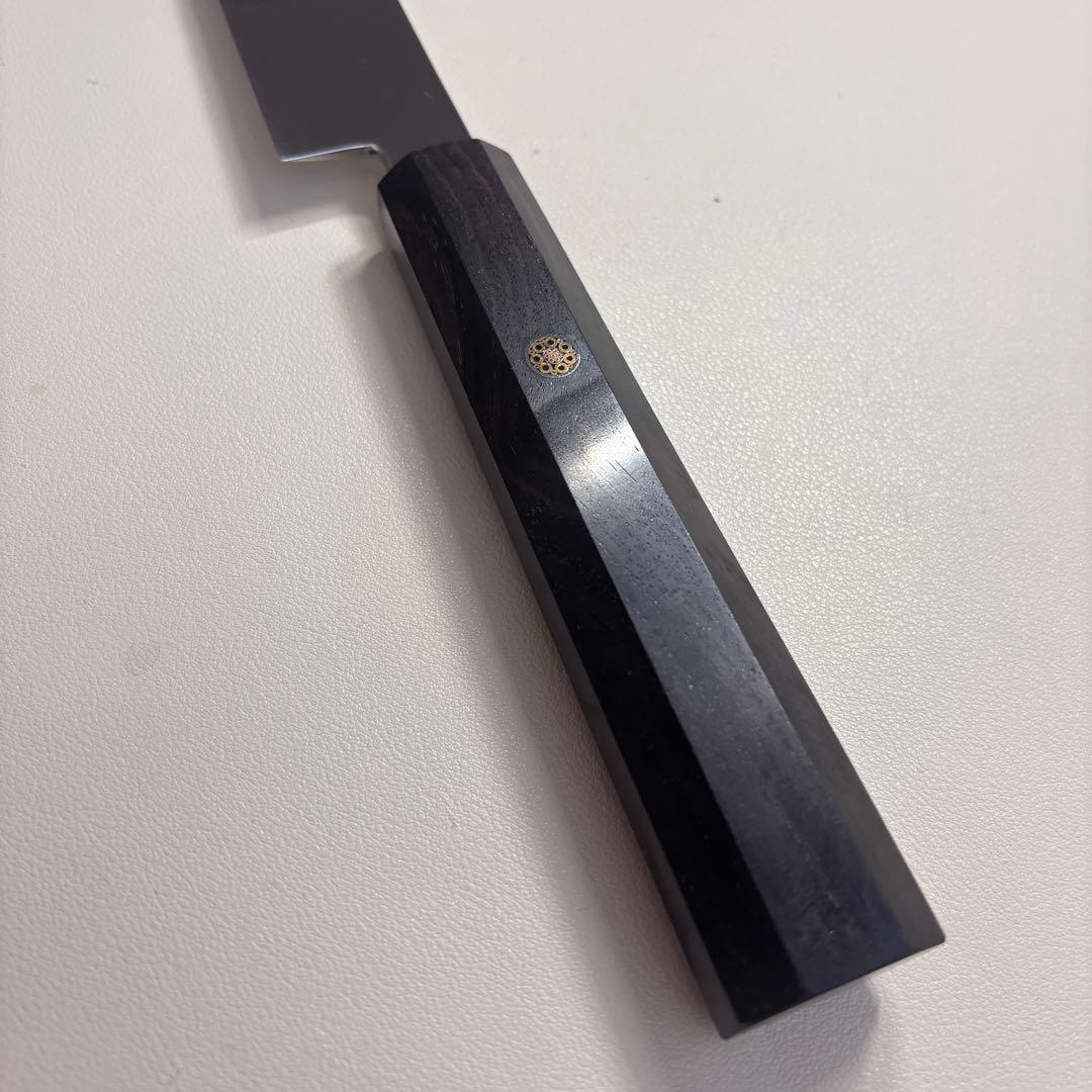 【特価限定】270mm 切付柳刃包丁 鏡面　黒檀八角柄 刺身包丁 「全鋼」'ᙀ