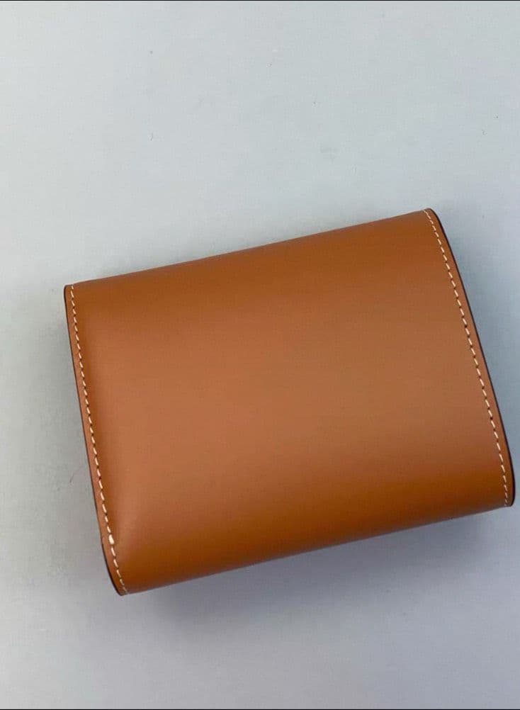 CELINE セリーヌトリオンフ レザー三つ折り 財布 ブラウン