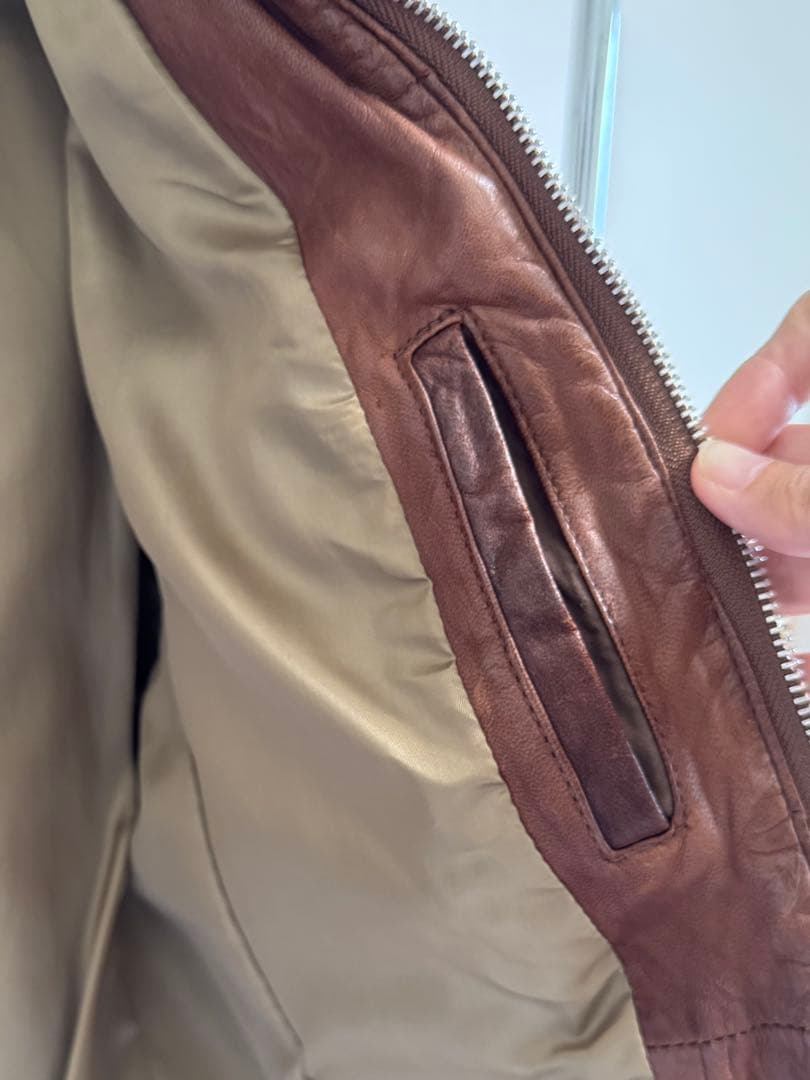 【美品】ユナイデットアローズ ライダースジャケット シングルジップ Mサイズ