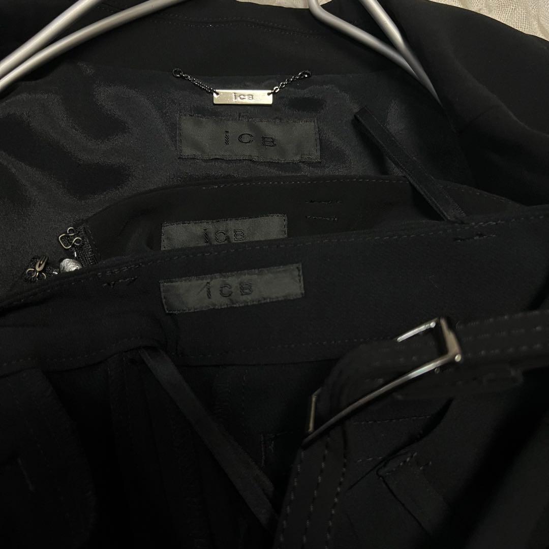 希少 15号 3L【ICB】表裏ストレッチ パンツ スカート スーツ 4点セット
