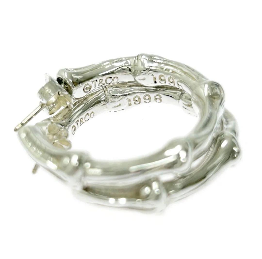 シルバーバンブーフープピアス