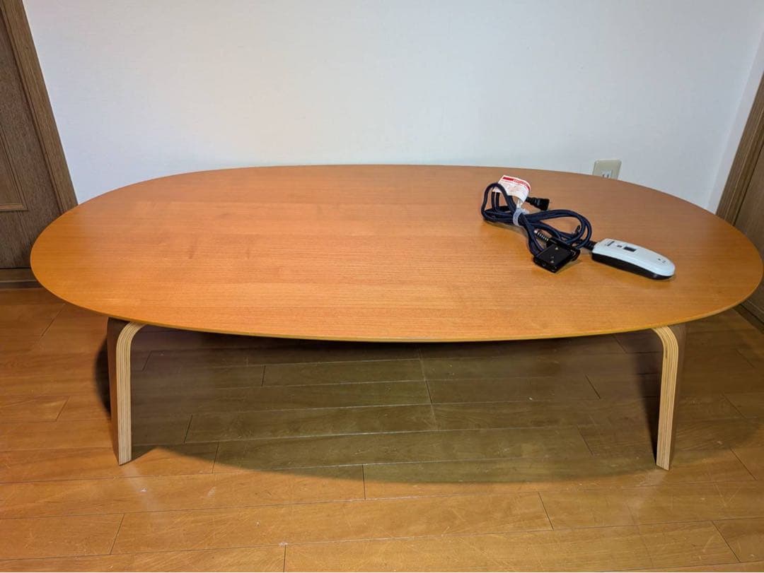 ■送料込■無印 木製楕円こたつ 曲木脚フラットヒーター タモ材 暖房器具MUJI