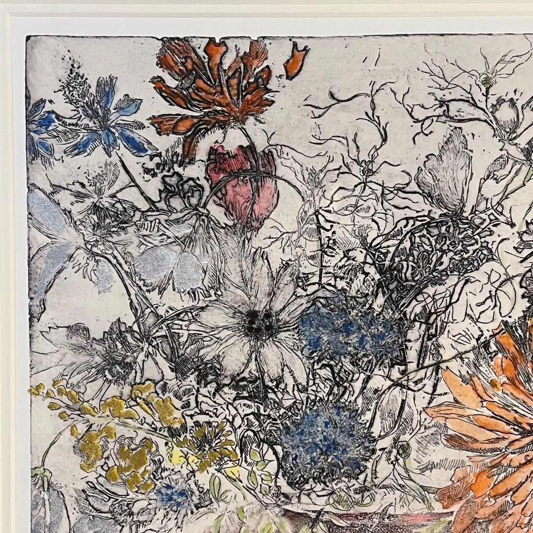 【匿名発送】ジョアン・アイザック　Mid Summer Flowers 版画