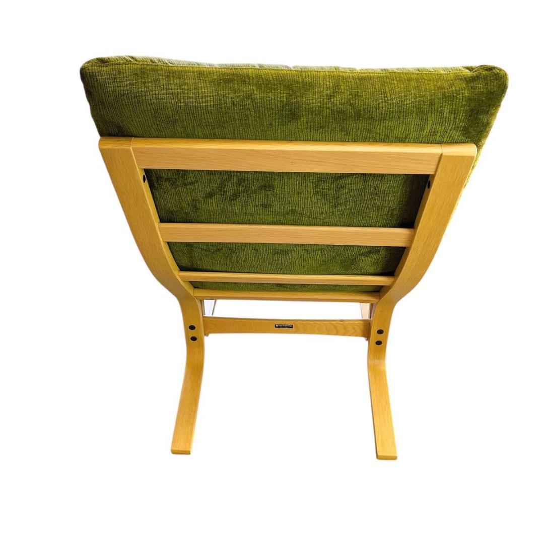 【★美品★】富士ファニチア　パーソナルチェア　オットマン付き　グリーン　おしゃれ