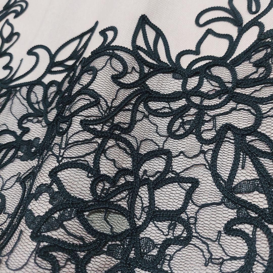 新品タグ付き ANAYI ウール 花柄 レース スカラップ ワンピース Aライン