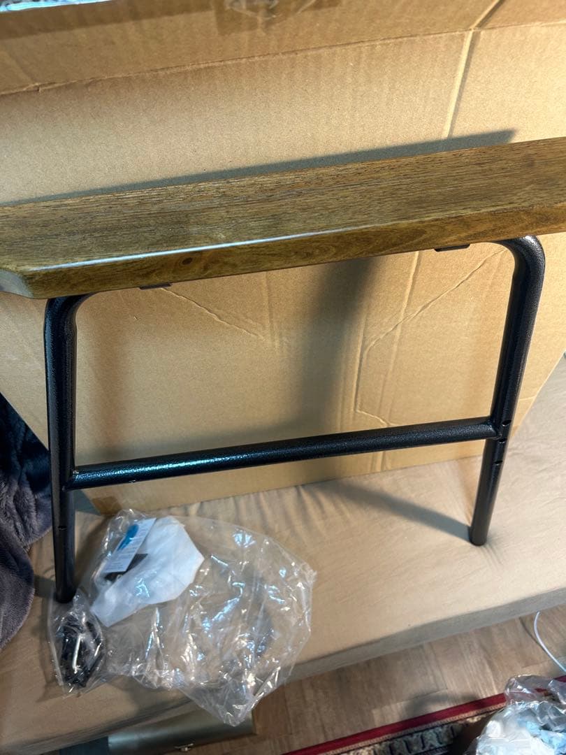 ブラウン ファブリック ソファ　ヴィンテージ　インダストリアル　ほぼ未使用