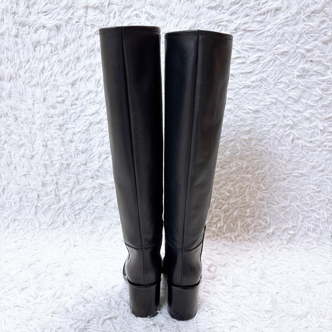 ほぼ未使用【極美品】ファビオルスコーニ ロングブーツ 本革 セミルーズ 黒 36