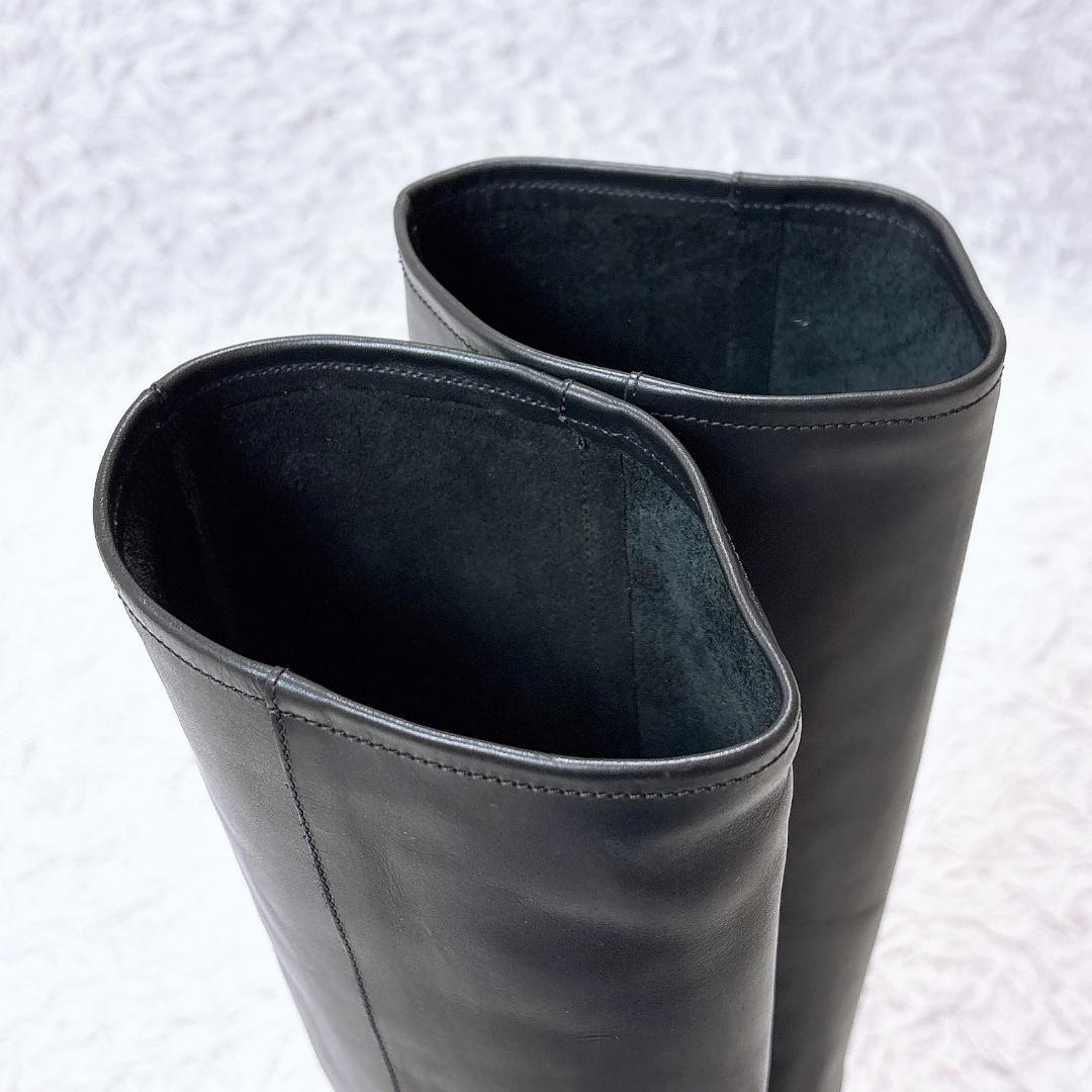 ほぼ未使用【極美品】ファビオルスコーニ ロングブーツ 本革 セミルーズ 黒 36