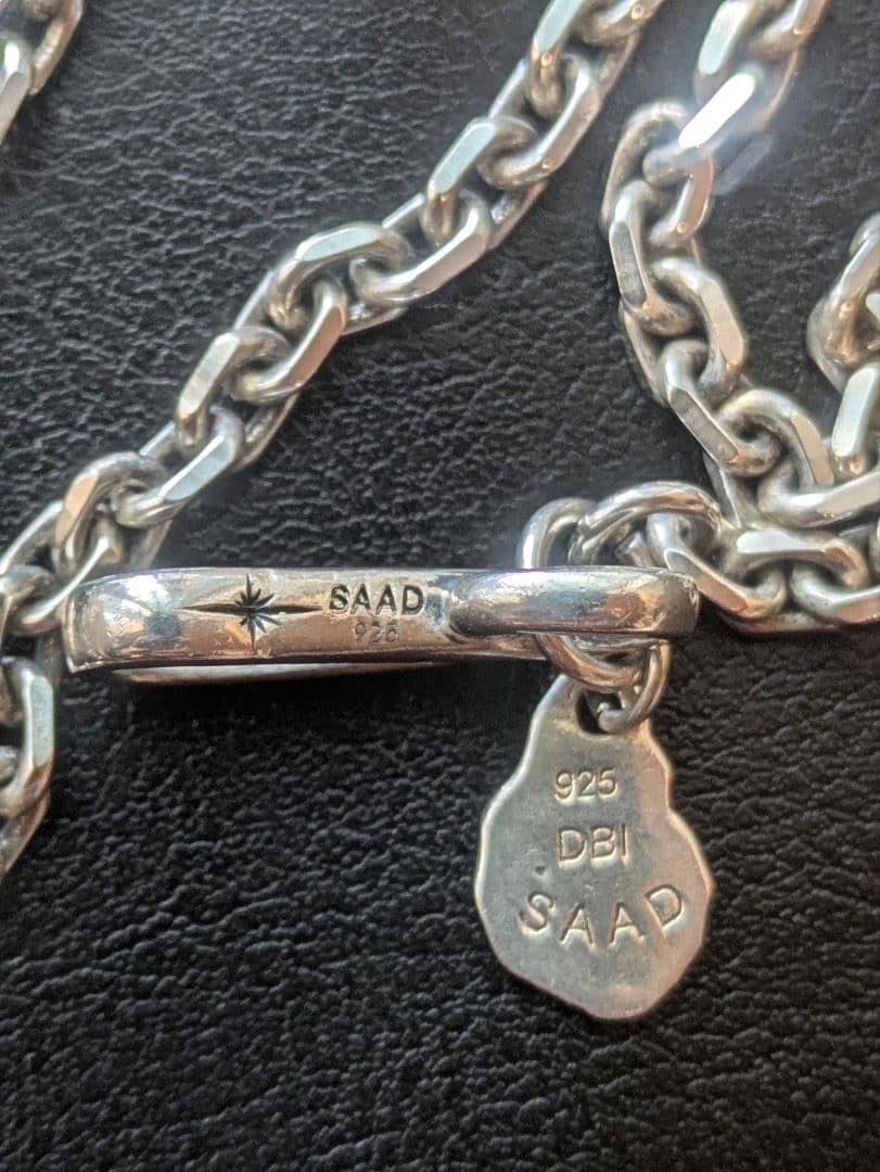 サード 長さ55cm シルバーネックレスチェーンフック付ペンダントSAAD