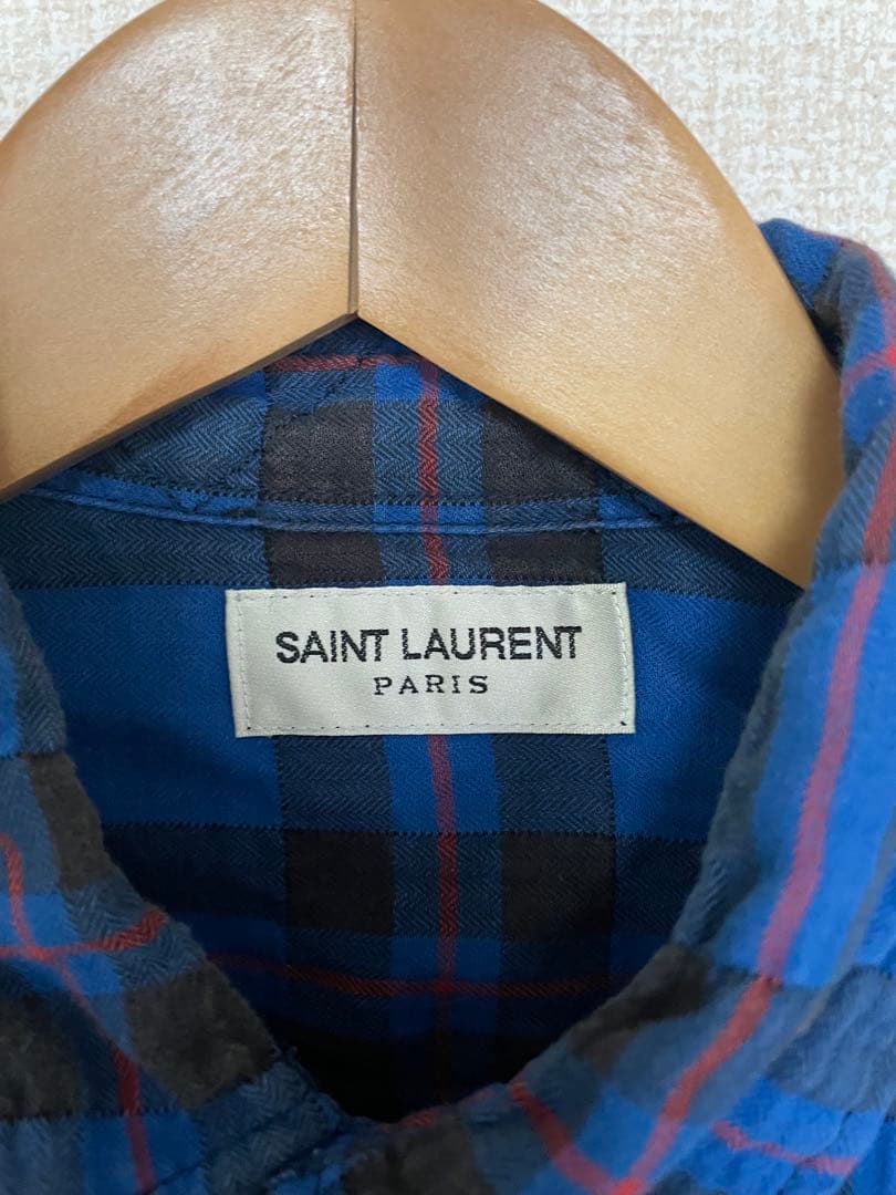 キムタク着用Saint Laurent Paris グラデーションチェックシャツ
