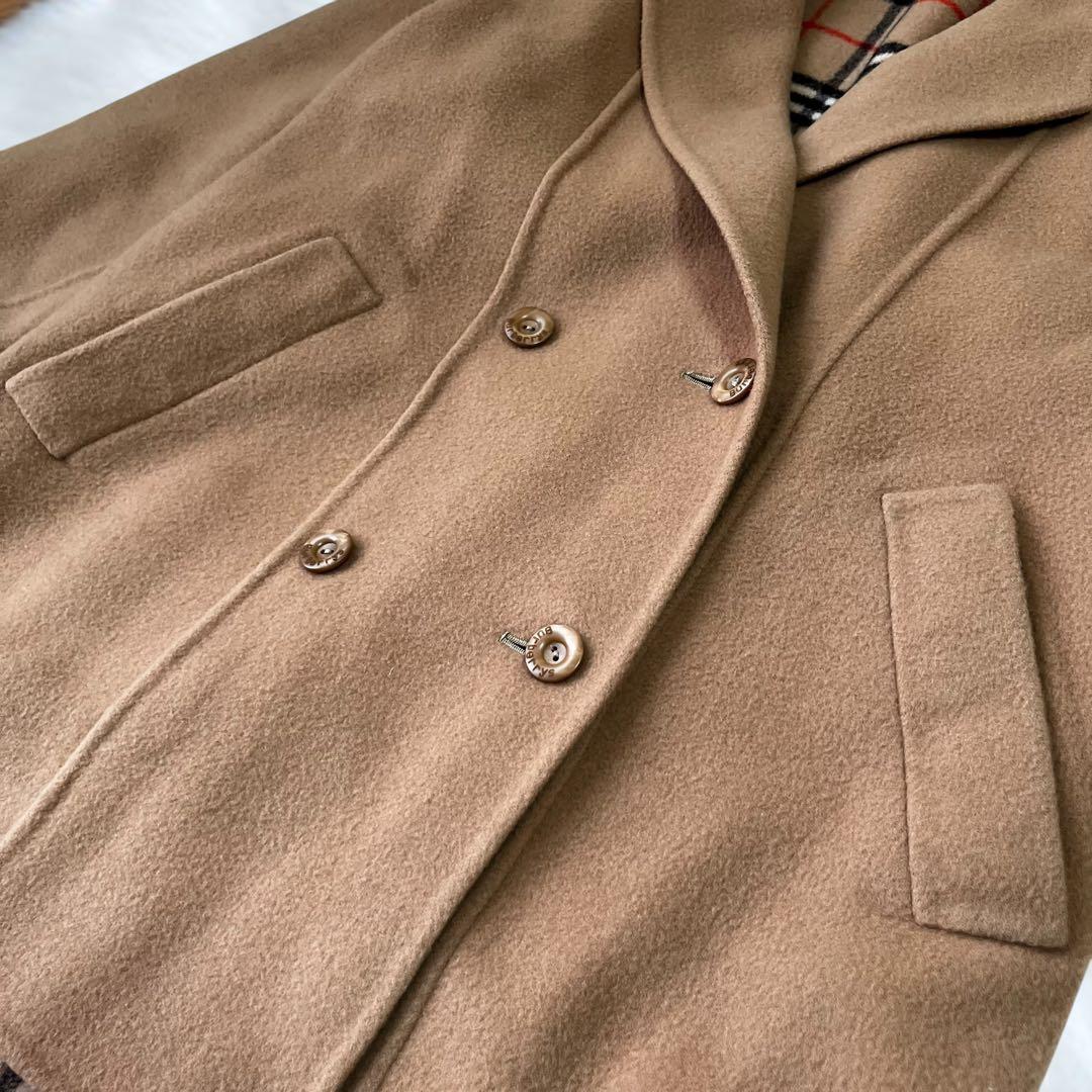 【極美品】バーバリーズ　ダブルチェスター ピーコート ウール　ノバチェック