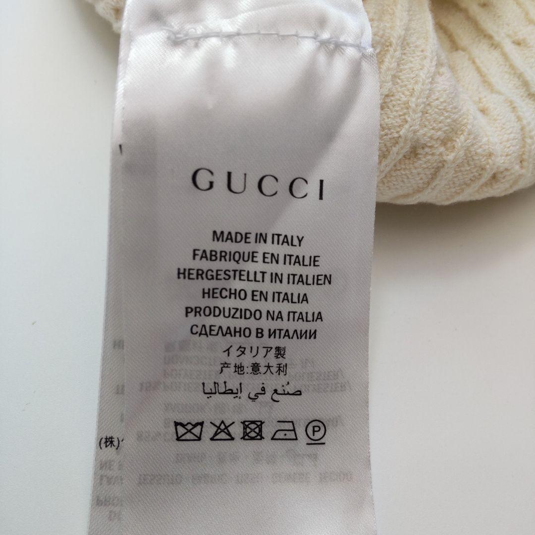 美品 グッチ シェリーライン 半袖 ケーブル コットン ニット トップス XS