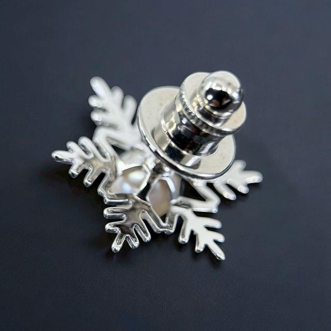 【新品同様】ミキモト　ピンブローチ　バッチ　コサージュ　アコヤ　パール　雪の結晶