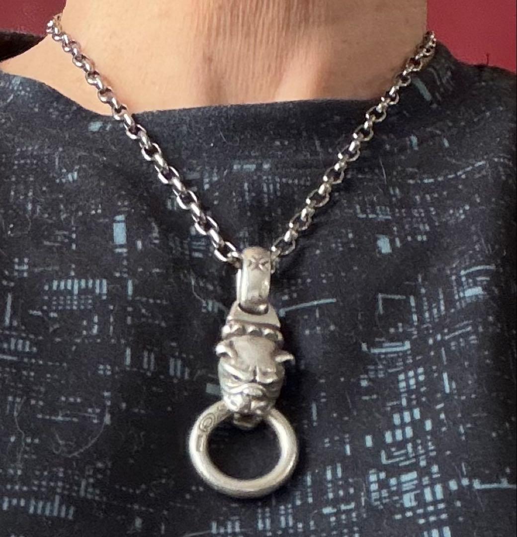 ガボールブルドッグヘッドペンダント★純正木箱、ギャランティカード、アズキチェーン