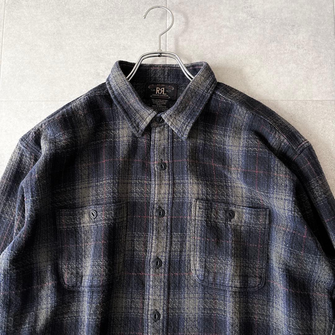 【極美品】RRL ダブルアールエル オンブレチェックシャツ L 三つ星