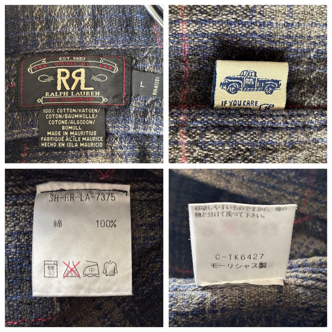 【極美品】RRL ダブルアールエル オンブレチェックシャツ L 三つ星