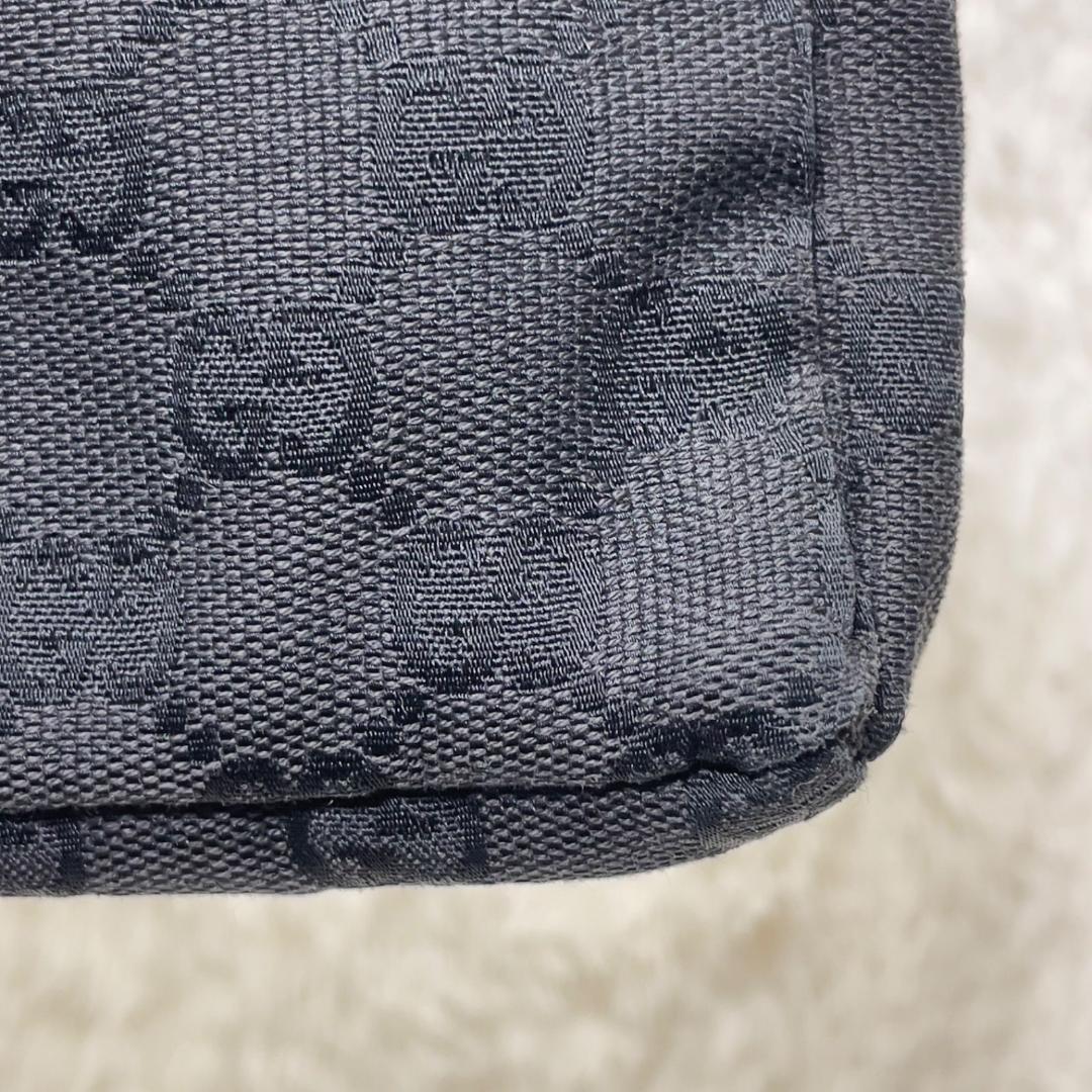 グッチ ボデイバッグ レザー ブラック GGキャンバス ウエストポーチ フラッペ