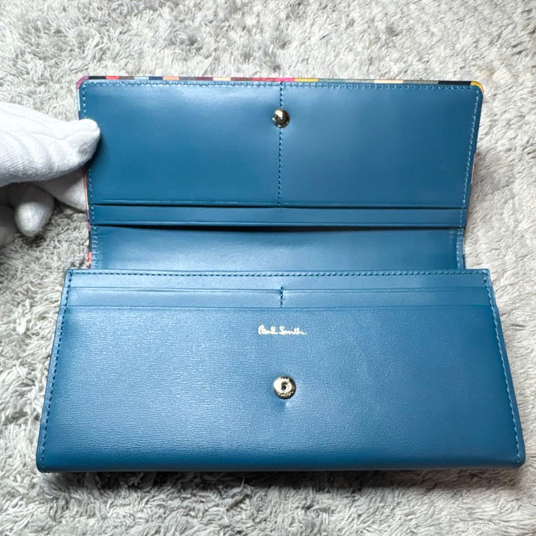 【未使用】Paul Smith ポールスミス 長財布 レザー マルチカラーライン