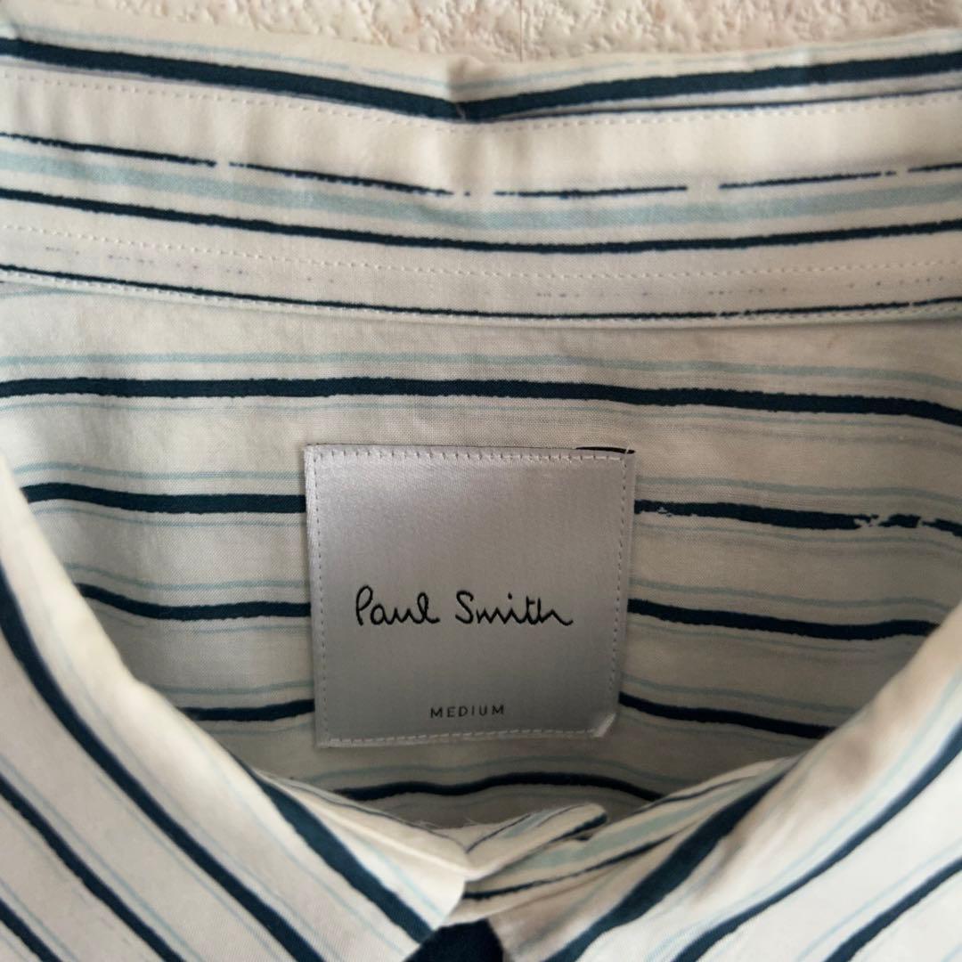 現行タグ Poul Smith ポールスミス シャツ アシンメトリー ストライプ