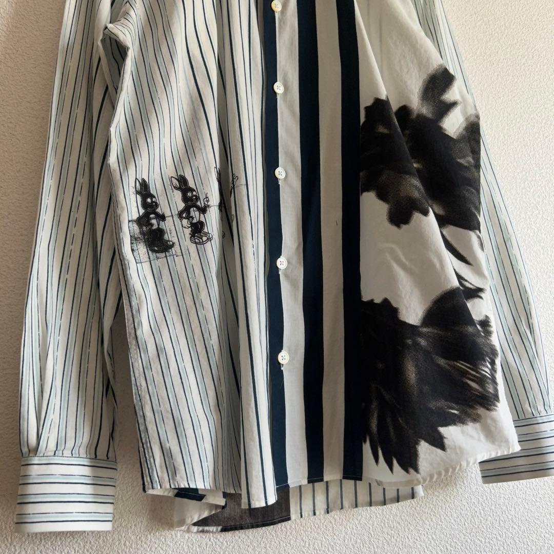 現行タグ Poul Smith ポールスミス シャツ アシンメトリー ストライプ