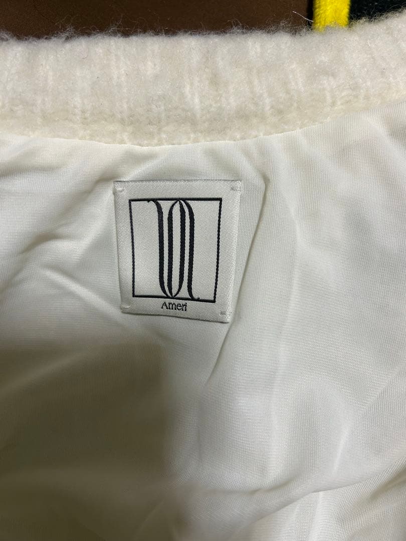 トップス AMERI TEXTURE ART FLOWER KNIT CARDIGAN