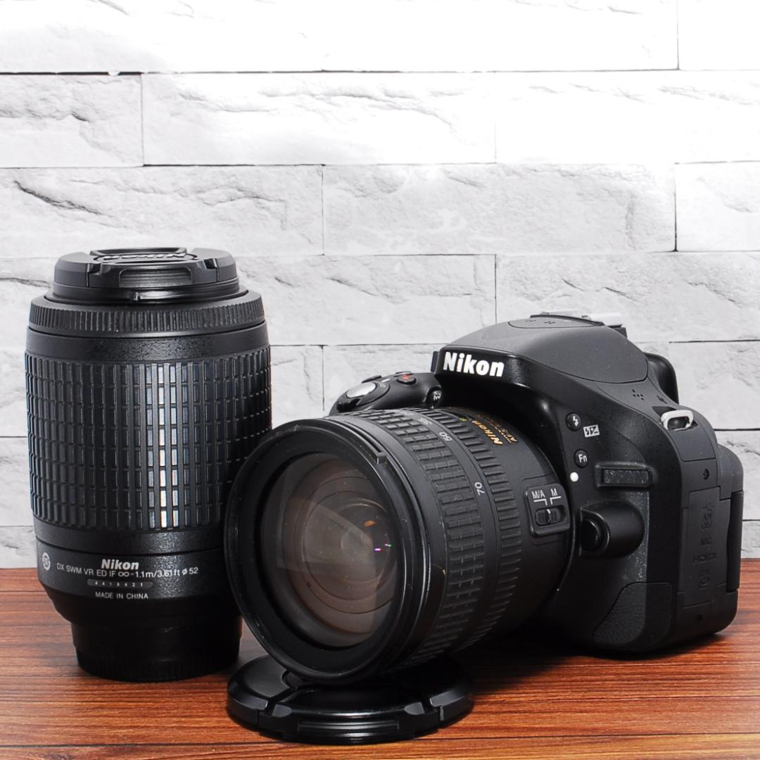 ✨初心者向け機種 スマホ転送可✨Nikon D5200ダブルレンズセット