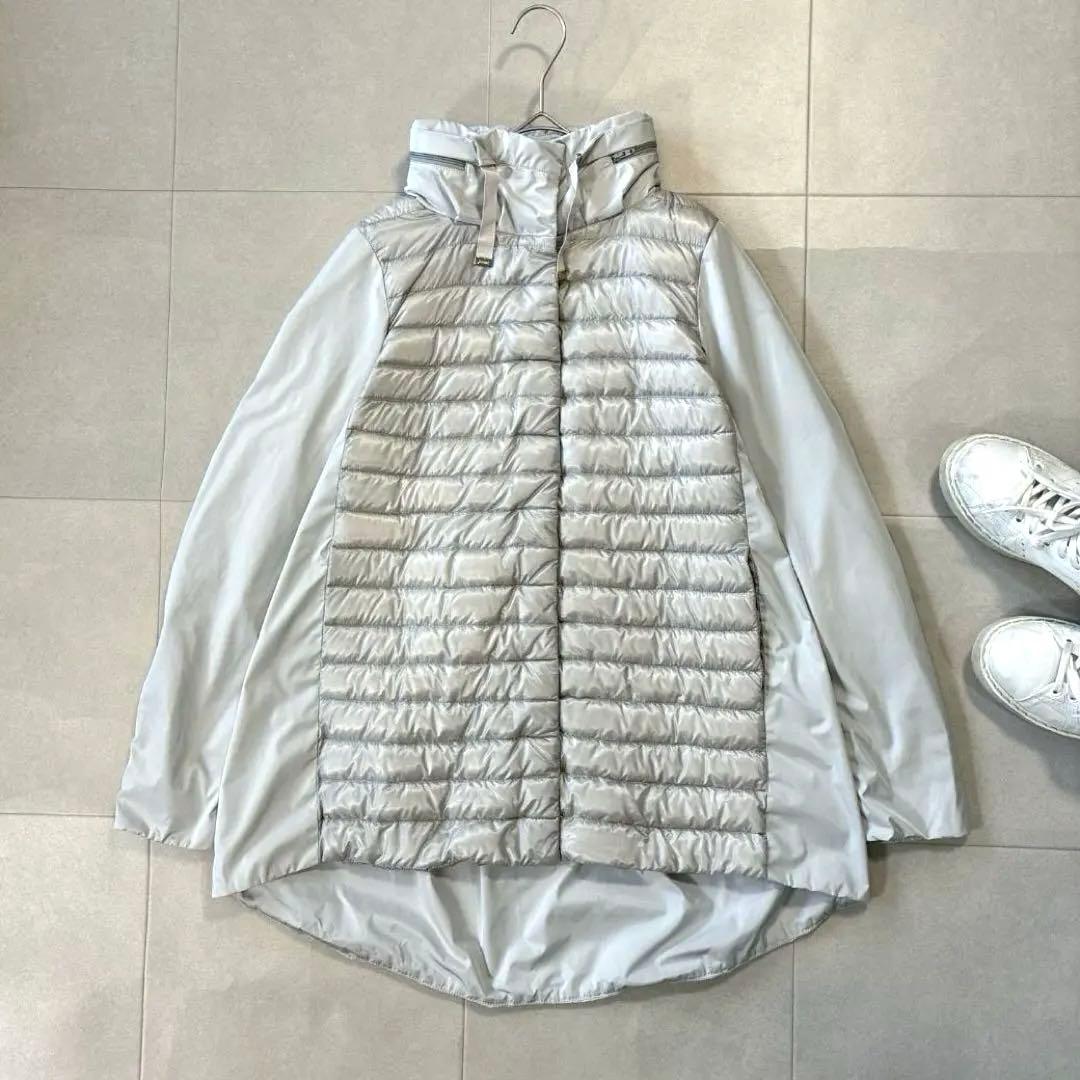 美品 HERNO♡ウルトラライトダウンジャケット 異素材 パーカー 撥水ナイロン