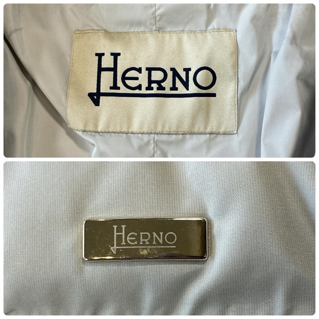 美品 HERNO♡ウルトラライトダウンジャケット 異素材 パーカー 撥水ナイロン