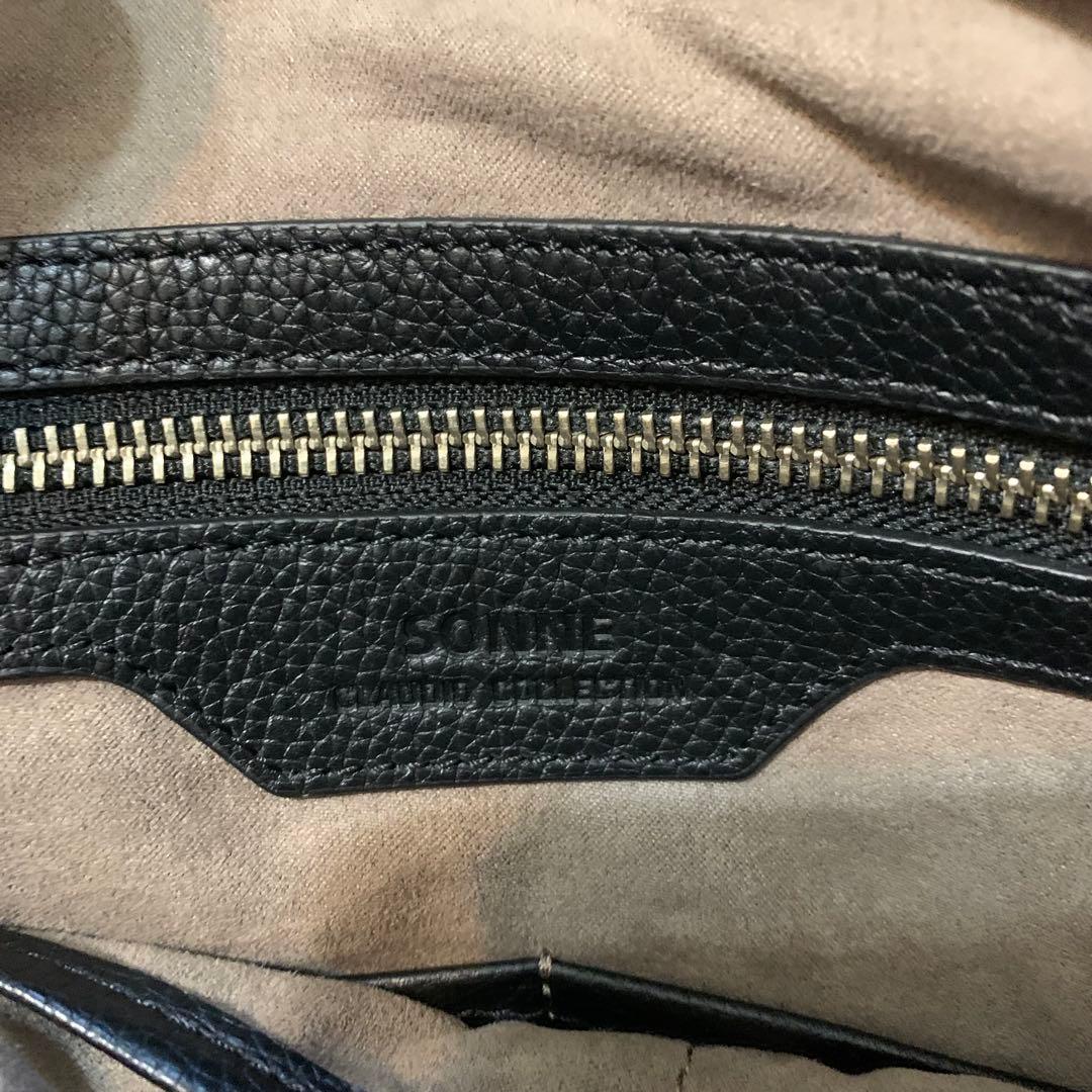 SONNE バッグ レザートートバッグ 縦型 CLAUDIO ブラック　黒