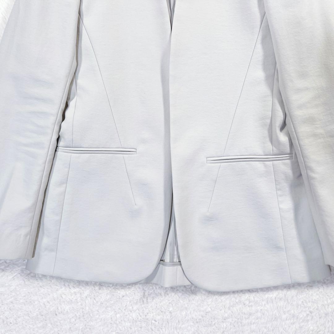 23SS✨セオリー パンツスーツ ストレッチノーカラージャケット ライトグレーS