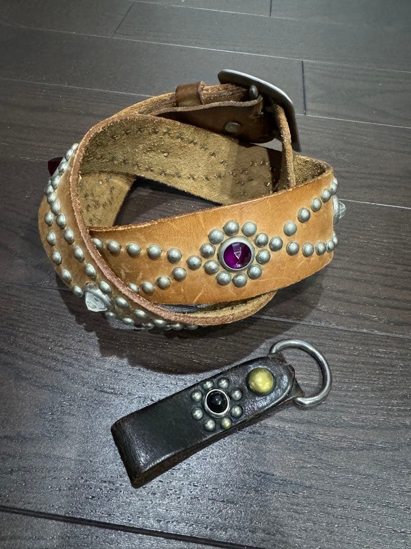 WOLF'S HEAD スタッズベルト キーホルダー セット