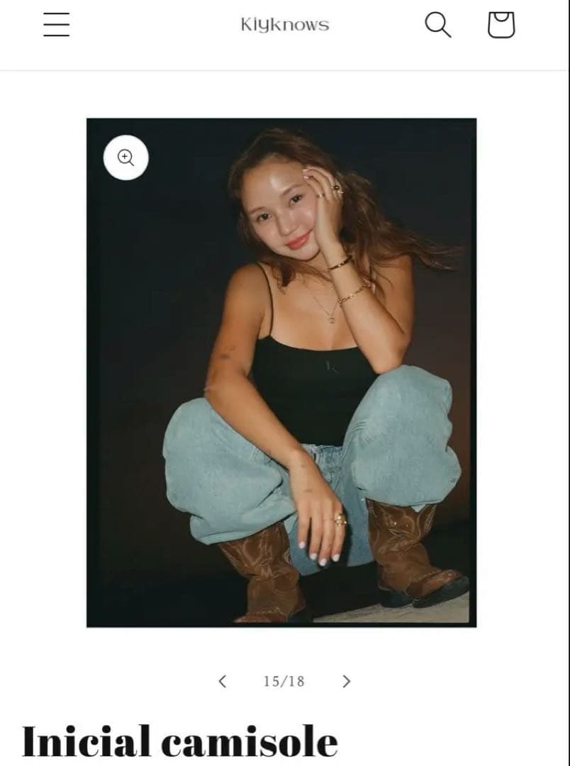 【新品未使用】Babykiy Kiyknows パッド入りキャミソール 黒 S