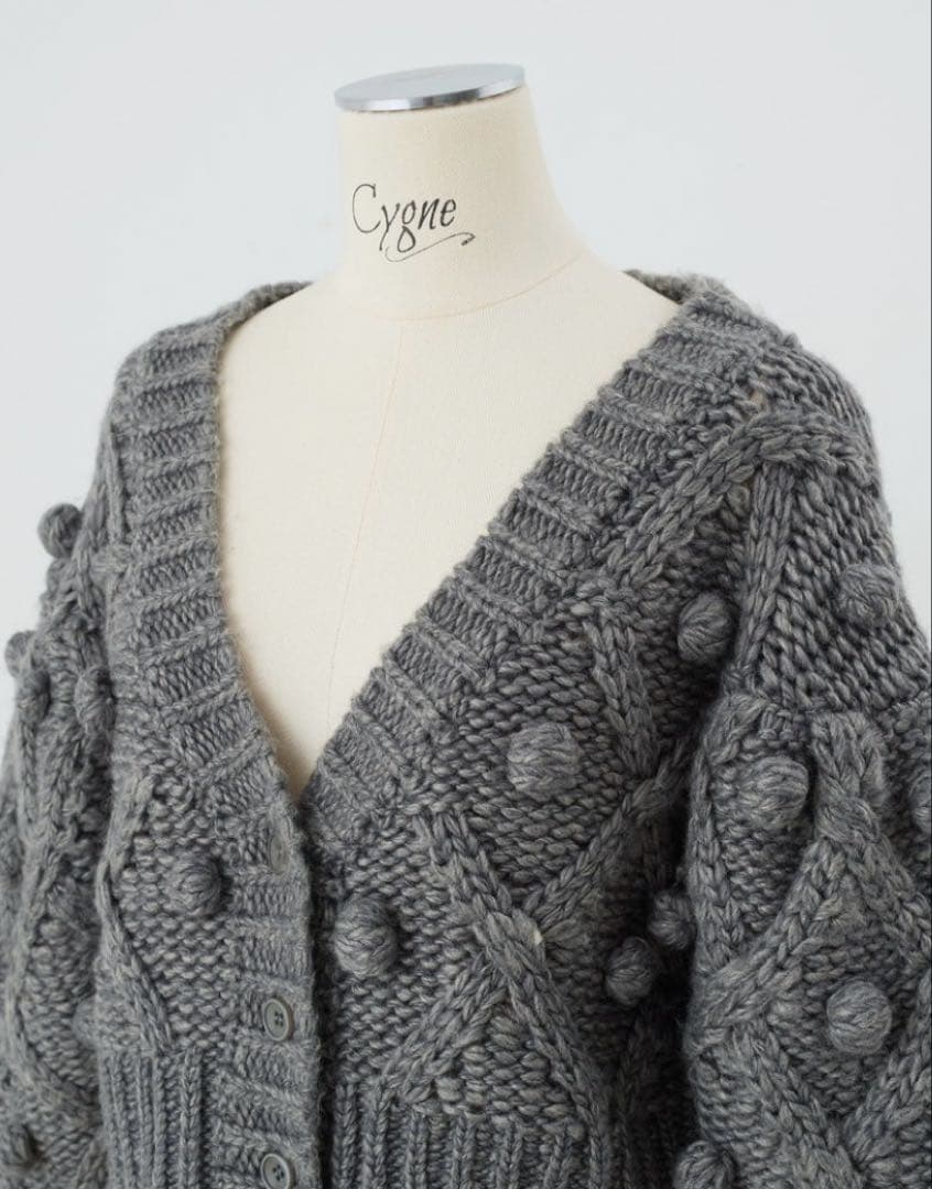 シーニュ cygne 手編みポンポンカーディガン Florent