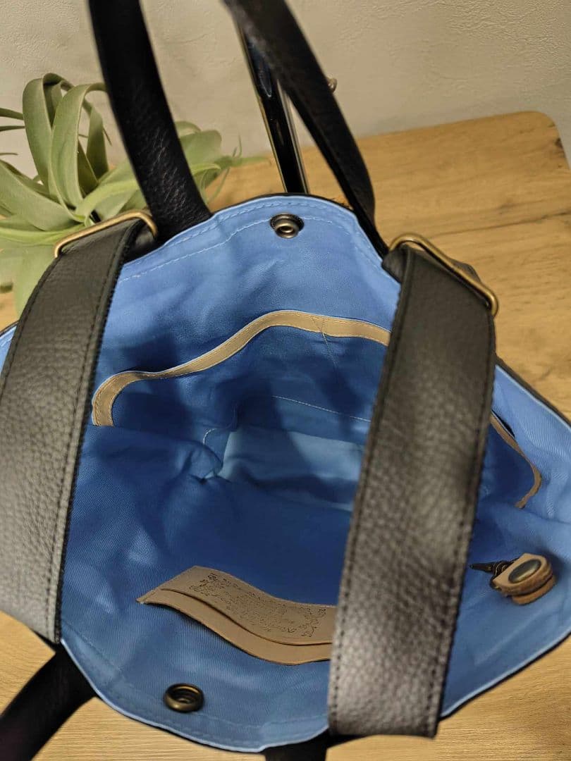 【1点物】ミナペルホネン/タンバリン×アネモネネイビー/A４サイズトートリュック