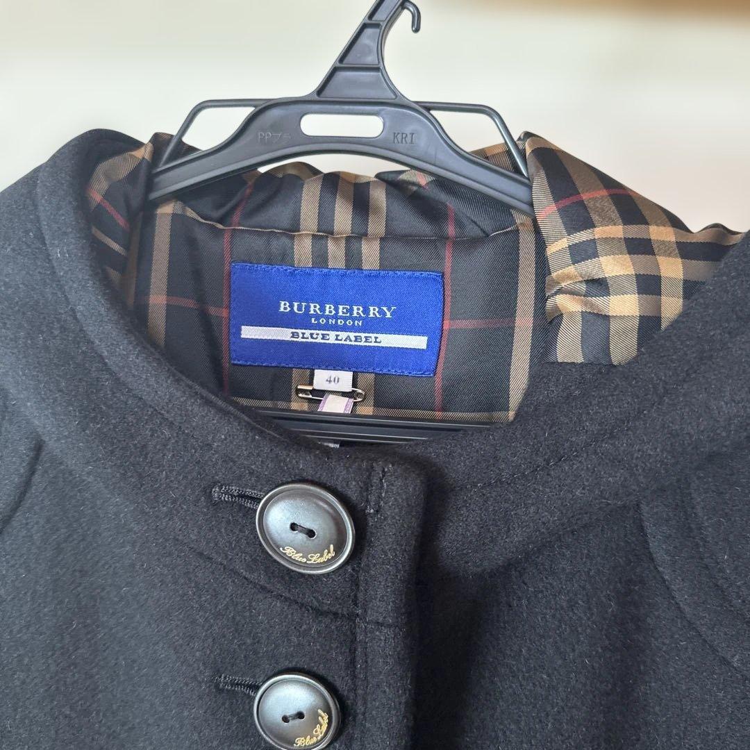 BURBERRY BLUE LABEL フードつきコート 40サイズ ブラック