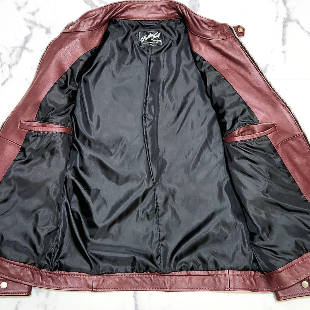極美品 ラトルトラップ シングルライダース レザージャケット 羊革 ボルドー