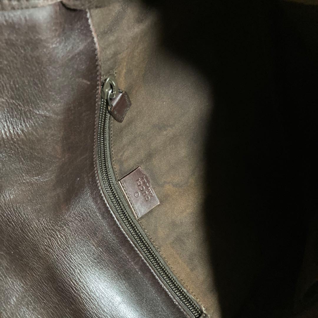 グッチ メッセンジャーバッグ ショルダーバッグ シマ レザー A4可 ブラウン