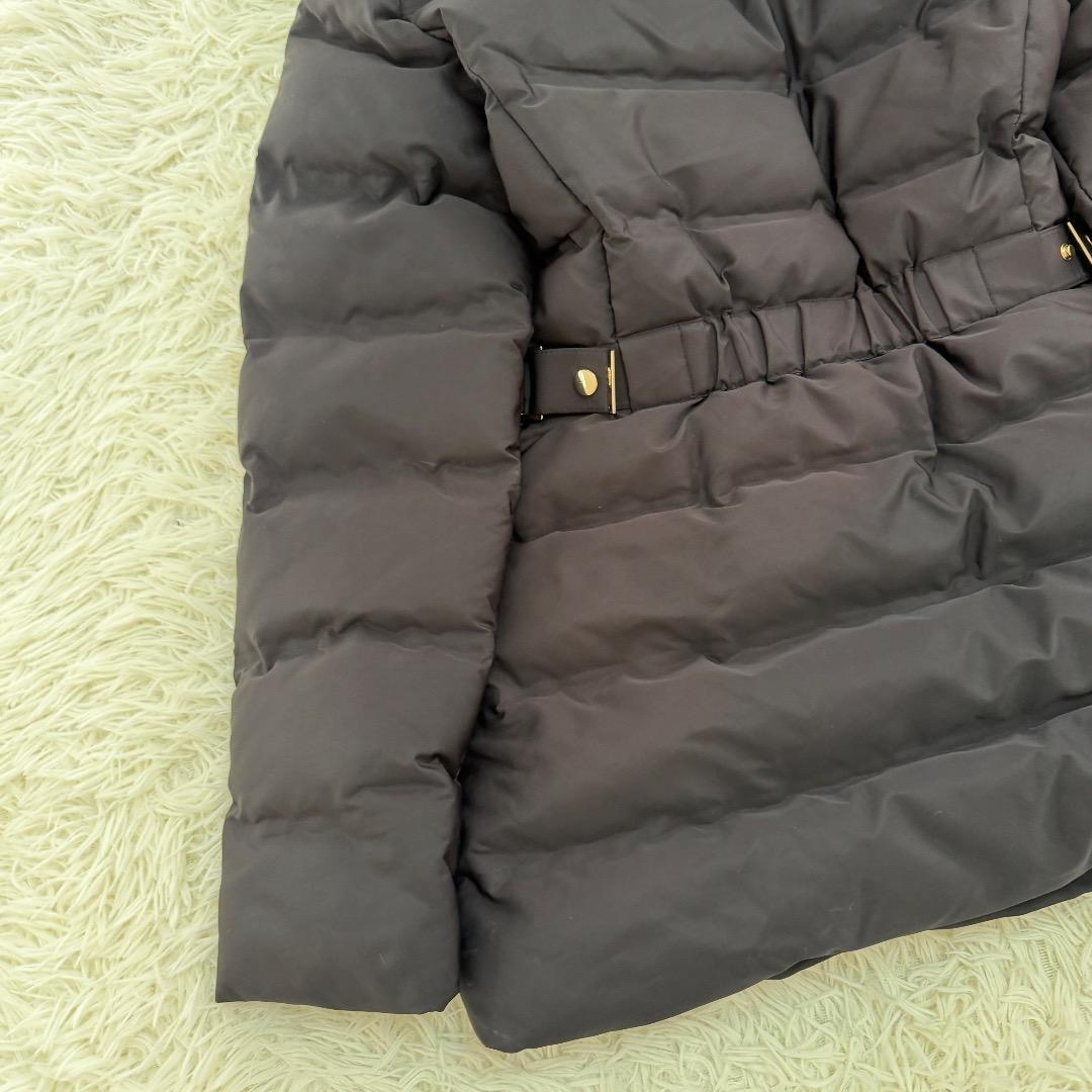 【美品】ZARA セミロングダウンジャケットフード Lサイズ ブラック