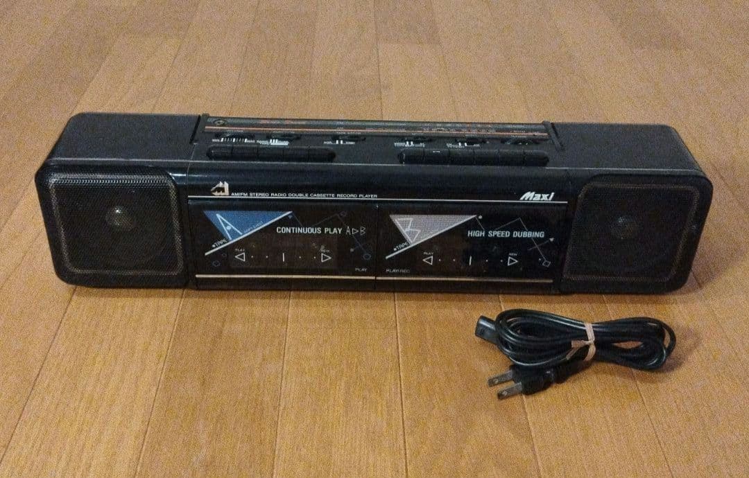 MAXI ポータブルラジカセ DRC-500 ダブルカセットデッキ レトロ