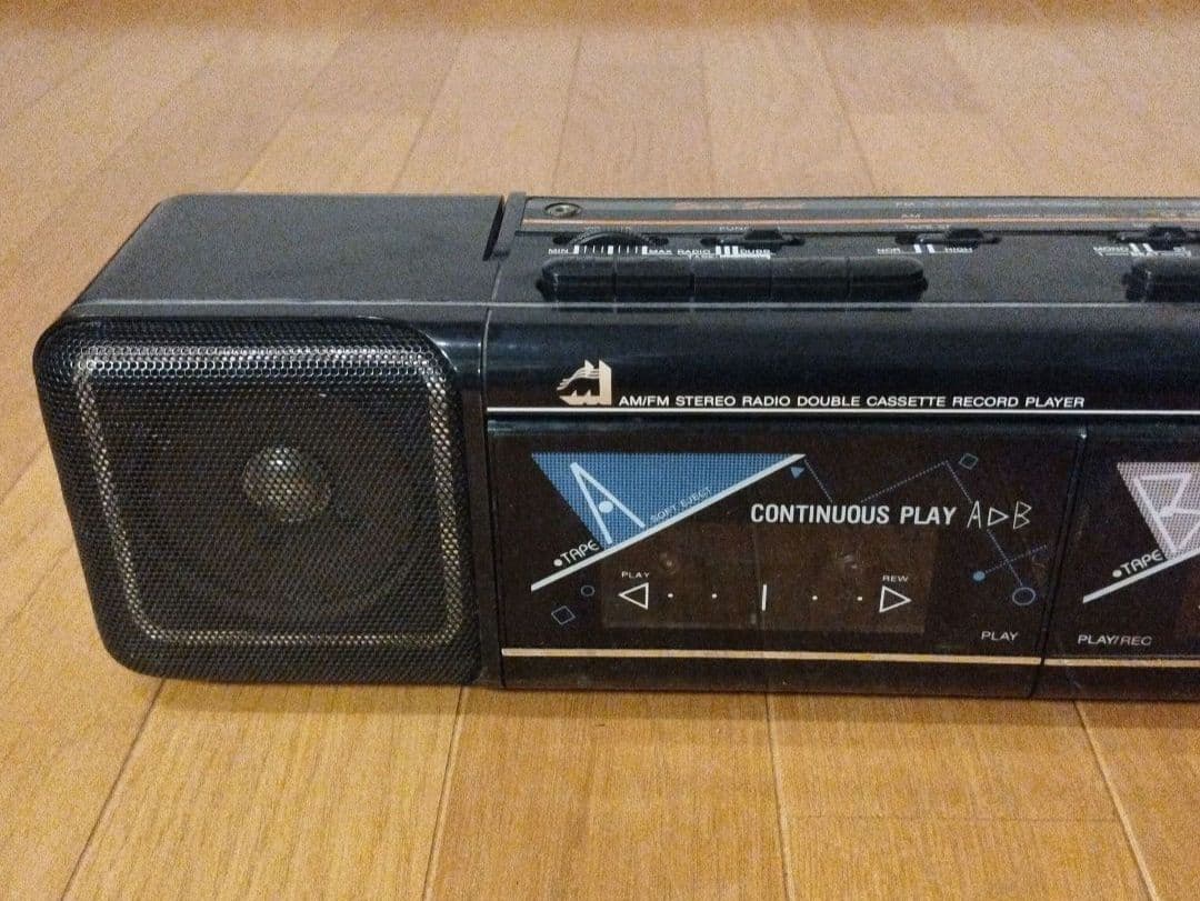 MAXI ポータブルラジカセ DRC-500 ダブルカセットデッキ レトロ