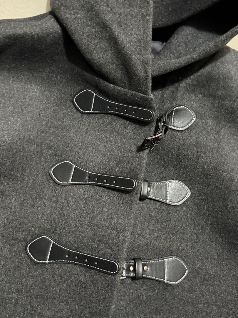 Bibiy. グレー ダッフルコート フード付き GAELLE DRESS