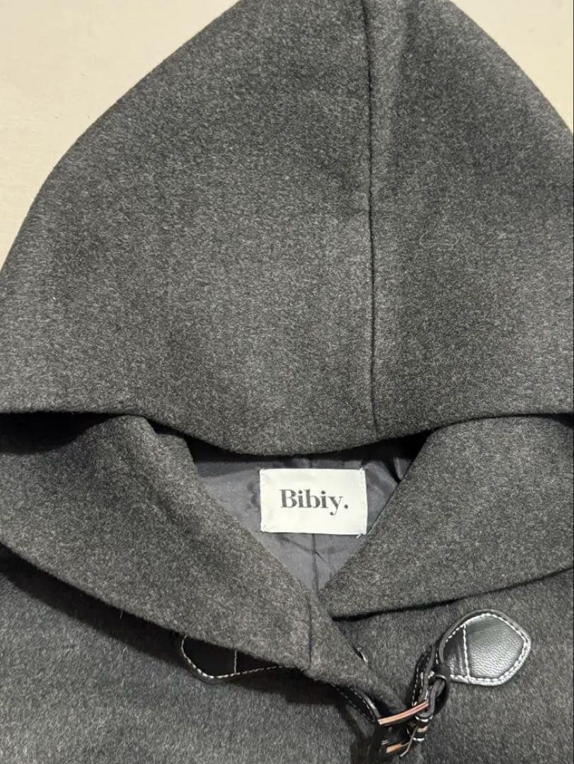 Bibiy. グレー ダッフルコート フード付き GAELLE DRESS