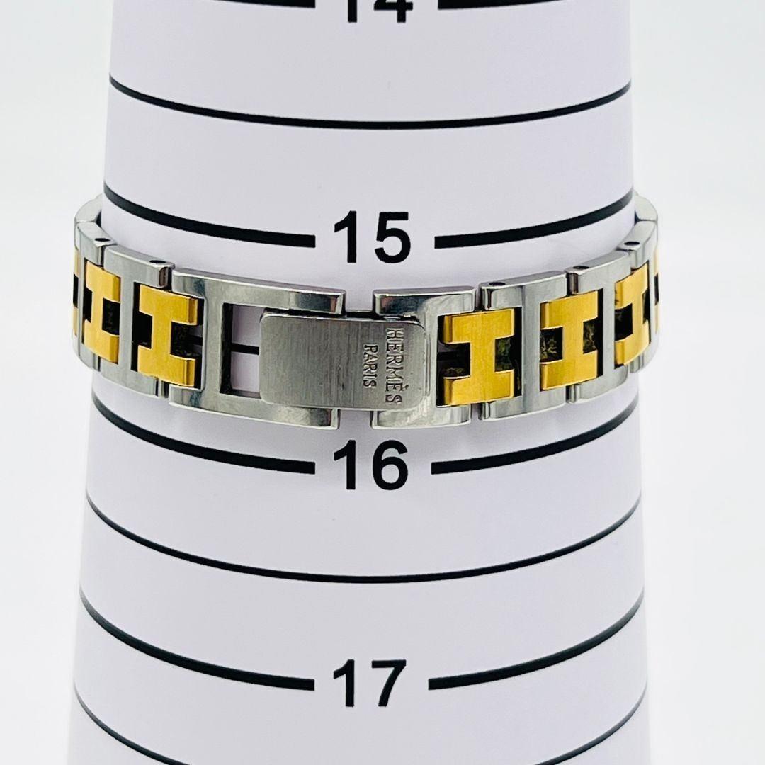 エルメス 新品電池　クリッパー　ホワイト文字盤　クォーツ 腕時計 ゴールド