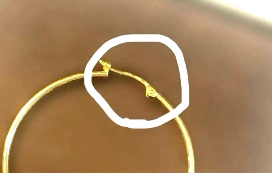 COCOSHNIK ココシュニック　K10 YG/WG フープピアス　片耳