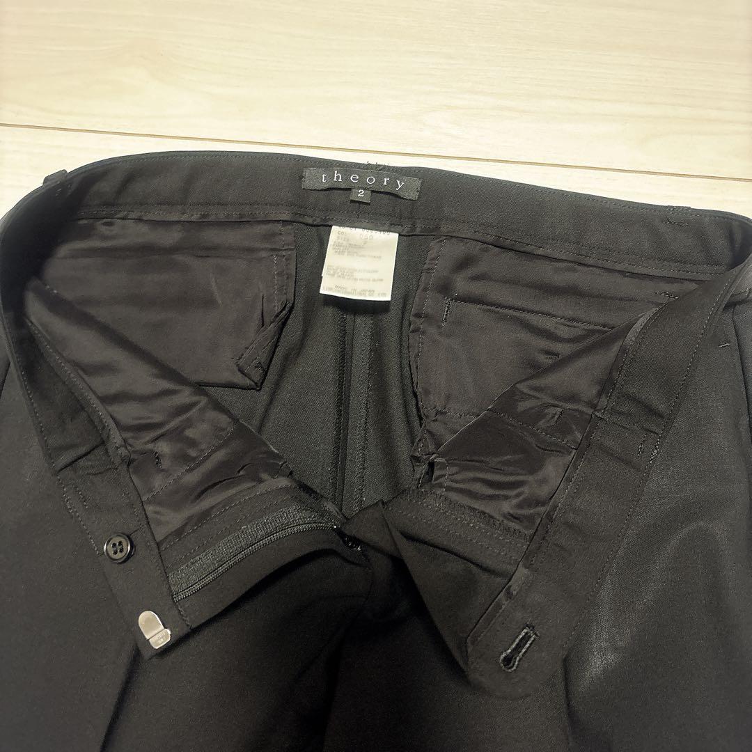 【美品】theory フレアパンツスーツ サイズ2 （M）黒