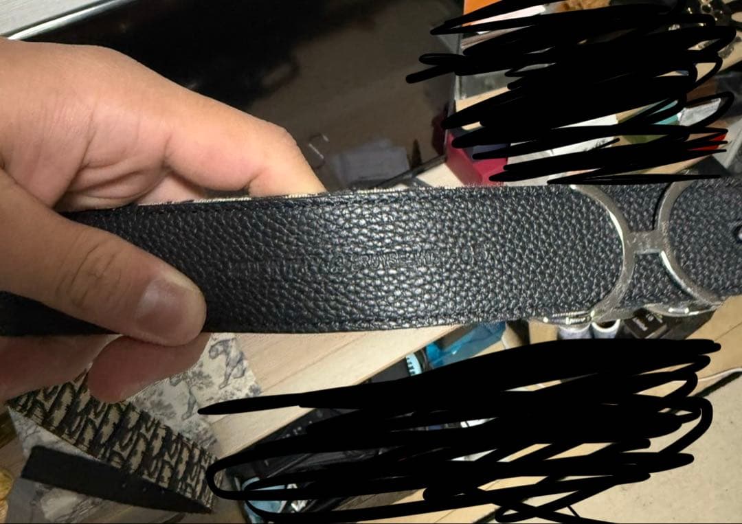 Dior レザーベルト 黒/ベージュ　85値下げ⭕️